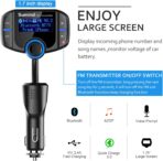 Sumind 2026 Upgraded Wireless Bluetooth Car Adapter FM Transmitter, 1.7'' LCD Display, Flexible Gooseneck, 20W QC3.0&Dual USB Ports, AUX Input/Output for Hands-Free Call, Micro /TF Card(Black,Normal) - Image 3