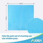 AIDEA Microfiber Glass Cleaning Cloth, 8PK, Premium Microfiber Glass and Window Cleaner, Lint Free Magic Cleaning Cloths for Glass, Windows, Windshields, Mirrors, Stainless Steel, 12"x12" - Image 7