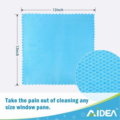 AIDEA Microfiber Glass Cleaning Cloth, 8PK, Premium Microfiber Glass and Window Cleaner, Lint Free Magic Cleaning Cloths for Glass, Windows, Windshields, Mirrors, Stainless Steel, 12"x12" - Image 7
