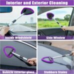 AUTODECO Windshield Cleaner Tool, 17Pcs Car Interior Detailing Kit, Detailing Brush, Towels, Duster, Car Cleaning Kit Interior for RVs, Truck, Trailer (Purple) - Image 3