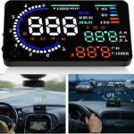A8 5.5 OBD II Car HUD Display, Car HUD Head up Display, Display Km/h, MPH, Water Temperature, Battery Voltage, Multi Color Windshield Screen Projector for Most Cars