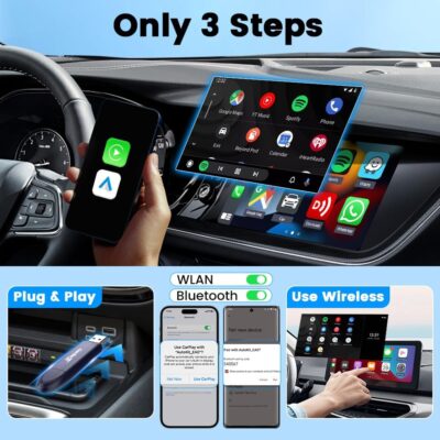 Carlinkit Wireless CarPlay Adapter for iPhone MINI5 PRO – Seamless Wireless Conversion for CarPlay & Android Auto(Blue) - Image 6
