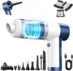 Car Vacuum Cleaner Cordless, 4 in 1 Portable Vacuum Cleaner 16000PA High Power Air Duster & Air Blower & Pump, Rechargeable Handheld Vacuum with Brushless Motor, Multi-Nozzles for Car, Home, Office