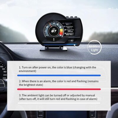 OBD2 Gauge Display, Heads up Display for Cars, Hud Digital Speedometer for Car - Image 5