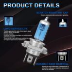 Fit for 2006-2020 Honda Fit High Performance Halogen Headlight Bulbs,9003/H4 High Low Dual Beam Headlamp Replacement Bulbs Kit, Plug and Play,Pack of 2 - Image 3