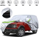 Waterproof Car Covers Replace for 2021-2025 Ford Bronco 2 Door, 6 Layers Silver All Weather Car Cover with Zipper Door & Windproof Bands for Snow Rain Dust Hail Protection - Image 8