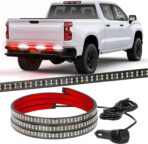XRIDONSEN 48 inch Truck Tailgate Emergency Lights Strip 288 LED Tail/Rear Window Strobe Light Red White Flashing Warning Hazard Safety Fire Fighter Lights for Vehicles Trucks Pickup POV