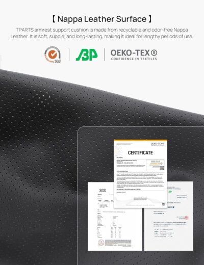 TPARTS Leather Armrest Support Cushion for All Tesla Model 3/Y/X/S Tesla Armrest Decor Interior Accessories Memory Foam Console Pillow Elbow Rest Cover Pad (Black) - Image 3