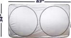 Car Windshield Sunshade Cover Sun Shade. 210T Reflective Polyester Blocks Heat and Sun. Foldable Sun Shield that Keeps Your Vehicle Cool (Large 63 x 33.8 in) - Image 2