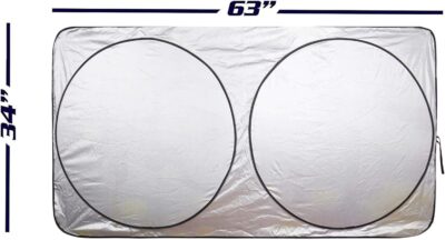 Car Windshield Sunshade Cover Sun Shade. 210T Reflective Polyester Blocks Heat and Sun. Foldable Sun Shield that Keeps Your Vehicle Cool (Large 63 x 33.8 in) - Image 2