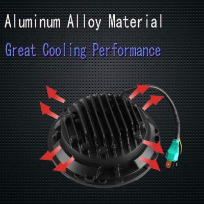 Compatible with Land Rover Defender 90/110 Pair DOT 7inch Round Headlight Hi/Lo Beam With Halo Ring White DRL Amber Turn Light - Image 4