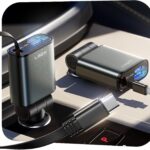 LISEN Car Charger USB C Fast Charge, Retractable Car Charger USB C [Ultra-Compact] for Car Accessories for Women Men Phone Type C Charging for iPhone 17 Pro Max 16 15 Samsung S26 S25, MacBook Neo