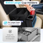 Foldable Bench Seat Center Console, Car Armrest Organizer Box with 2 Large Cup Holders & Massive Storage, Universal Portable Trunk Console Arm Rest for Car/Truck/Van/SUV Rear Organizers Back Seat - Image 5