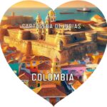 Cartagena de Indias Colombia Travel Souvenir Destination Heart Shaped Decorative Flat Magnet 2-Inch