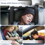 Yoocaa Adjustable Car Headrest Pillow, Road Pal Headrest, U-Shaped Travel Sleeping Pillow for Kids & Adults, Head Neck Support Only Suitable for Car Seat Headrest with Poles, Black - Image 5