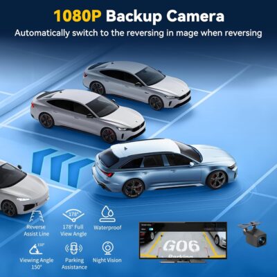 11.5" Largest Wireless Carplay HD Screen for Carplay & Android Auto Car Stereo with 4K Dash Cam 1080P Backup Camera, GPS Navigation/Bluetooth/Mirror Link/Voice Control/AUX/FM/Siri - Image 7