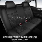 Leather Car Seat Covers,Breathable and Waterproof Seat Cover Full Set,PU Premium Universal Fit Automotive Airbag Compatible for Cars Sedans SUVs Vans and Trucks(Full Seat,Black,N1) - Image 8