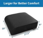 YOUFI Extra Thick Large Seat Cushion -19 X 17.5 X 4 Inch Gel Memory Foam Cushion with Carry Handle Non Slip Bottom - Pain Relief Coccyx Cushion for Wheelchair Office Chair (Black (1PACK)) - Image 2