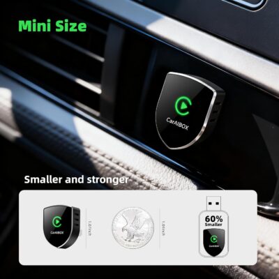 2026 Wireless CarPlay Adapter for Apple iPhone, Small Size Plug and Play, Mini USB Design for Cars with Built-in Wired Apple CarPlay, Fast and Stable Connection Car Play Wireless Adapter - Image 3