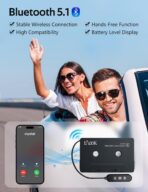 Elook Cassette to Bluetooth Adapter for Car with Micro SD Card Support/Hands-Free Call, 5.1 Bluetooth Cassette Receiver, Black - Image 4