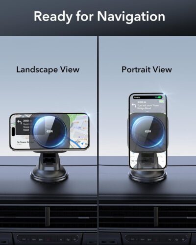 ESR for MagSafe Car Mount Charger, for Magsafe Car Charger, Dashboard Suction Cup Magnetic Car Mount, 360° Rotation, Magnetic Car Phone Holder for iPhone 17e/17/16/15/14/13/12, S26/S25, Fast Charging - Image 8