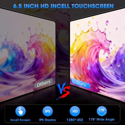 Wireless Single Din CarPlay Stereo: 6.5 Inch Wireless Android Auto Touchscreen Radio for Car - Bluetooth Incell Display 300W 4.2 CHN 2 Subwoofer Outputs USB Type-C Fast Charge SWC - Image 3