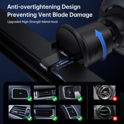 SYNCWIRE for MagSafe Car Mount, Flexible Rotation Magnetic Phone Holder for Car Vent, Hands Free Car Air Vent Phone Holder Clip Universal Compatible with iPhone 17 Pro Max 16 15 14 13 12 MagSafe Case - Image 8