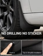 BASENOR 2017-2023 Tesla Model 3 Mud Flaps Splash Guards Fenders (Proprietary Design) No Drilling No Tape Mudflaps All Weather Protector Mudguards for Model 3 Exterior Accessories (Set of 4) - Image 5