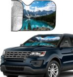 Clear Blue River with Mountains Windshield Sunshade for Car SUV Truck Foldable Uv Ray Reflector Front Window Sun Shade Visor Shield Cover - Image 4