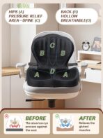 Benazcap Memory Foam Seat Cushion with Lumbar Support Pillow for Office Chair, Car & Gaming Seat, Wheelchair, Ergonomic Design for Sciatica & Tailbone Pressure Relief, Black - Image 3