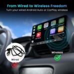 DR VAKU® AUTOELITE 2-in-1 Wireless Car Receiver, Converts Wired Auto Android & CarPlay to Wireless, Bluetooth Connectivity, Only for Cars with OEM Installed Wired Android Auto/CarPlay (Black) - Image 3