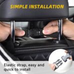 Car Seat Back Hanging Bag, PU Leather Automotive Seat Back Organizer, Multipurpose Vehicle Travel Essentials Accessories for Kids & Adults, Universal for Most Cars (Black) - Image 5