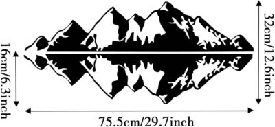 TOMALL 1 Pair 29.7'' Mountains Stickers Decal for Car Body Door Side Auto Snow Mountains Graphic Vinyl Decal Decoration for SUV Truck Off-Road Vehicles Universal Long Size Stickers Accessories (Black) - Image 2