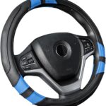 Achiou Blue Car Steering Wheel Cover Universal 15 inch with Grip Contours, Leather Auto for Men and Women Non-Slip Breathable Soft and Comfortable
