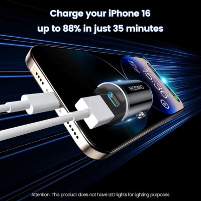 MOSWAG Car Charger, Invisible Cigarette Lighter USB Adapter [All Metal & Mini], 2 Port Car Adapter, QC3.0 Dual Port Cigarette Lighter for iPhone 17 16 Samsung S25 Ultra Piexl 10 and More - Image 4