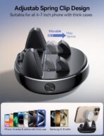JOYROOM Car Phone Holder Mount, 360° Adjustable & Avoid Sun Glare Phone Holder for Car, Slip Free Spring Snap Design Dashboard Phone Stand, Compatible with Smartphones, GPS Devices - Image 8