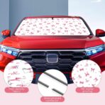 Car Windshield Sun Shade, Cute Bow Sun Visor - Wear-Resistant Black Tape, Foldable 59'x27.5'/63''x31.5'' - Image 3