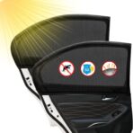2 Pack Back Car Window Covers Shades Car Side Window Sun Shades,Sunshade for car Window Baby, UV Protection Breathable Spandex Window Covers, Universal Fit Most (99%) of Cars(Medium 39.5"x20")