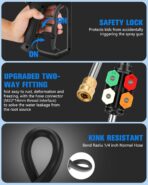 Electric Pressure Washer, 2.8 GPM High Power Washer Adjustable Pressure 2500PSI-5000PSI with 33FT Extension Hose Reel, 4 Nozzles and Soap Bottle for Cars/Fences/Driveways - Image 5