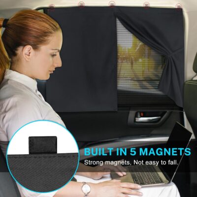 Car Window Shades, 2 PCS Magnetic Double Layer Auto Sun Shade for Side Windows Privacy Full Covers/Half Shade Options Back Car Window Curtains for Baby Protection - Image 2