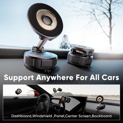 Phone Holders for Your Car, Car Phone Holder for Magsafe [Upgraded Strongest Suction & Magnetic] 360° Adjustable Magnetic Car Phone Mount for Your Car/Gym/Mirror Mount for iPhone & Android | Best Gift - Image 2