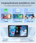 2G+64G Android 13 Double Din Car Stereo Wireless Carplay Android Auto, GPS Navigation, 5G-WiFi, Bluetooth 5.0, Car Audio Receivers Backup Camera, FM/RDS, 9 inch Touchscreen SWC - Image 2