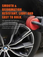 SPTA Tire Shine Applicator, 6Pcs Foam Applicator Pads, Round Shape Side Pressing Hand Polishing Sponge Pads Kit Tire Shine Applicator Pad Tire Dressing Applicator Pad for Applying Tire Shine - Image 3