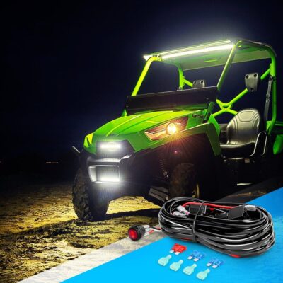 Nilight LED Light Bar Wiring Harness Kit 16AWG 12V On Off Waterproof Switch Power Relay Blade Fuse-2 Lead,2 Years Warranty (10020W), Black, Red, Blue, Green - Image 8