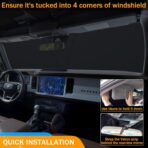 TOPINSTALL Foldable Windshield Sunshade Compatible with Ford Bronco 2/4-Door 2021-2026, Front Window Sun Protector with Storage Pouch Thicker Reflective Polyeste (Not for Sport Model) - Image 2