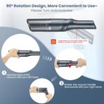 Cordless Car Vacuum Cleaner - Portable Handheld Vacuum with 90° Adjustable Handle,120W / 15000Pa Rechargeable Mini Dust Buster for Cars,Carpets and Pet Hair - Image 3