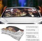 Funny Windshield Sun Shade for Car Sunshade for Car Windshield Covers Blocks UV Rays Automotive Interior Sun Protection 51 x 27.5 in - Image 4