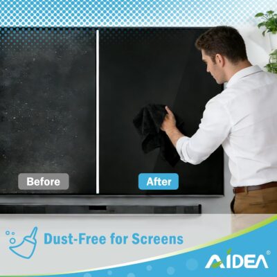 AIDEA Microfiber Cleaning Cloth Black 50PK, Microfiber Towels for Cars, Premium Car Cloths, Dusting Cloth Lint Free Cleaning Rags for SUVs, House, Kitchen, Window, Workshops,11.5×11.5" - Image 3