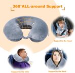 Travel Pillow,100% Pure Memory Foam U Shaped Neck Pillow,Super Lightweight Portable Headrest Great for Airplane, Car,Home,Office,Sleeping Rest (Grey) - Image 3