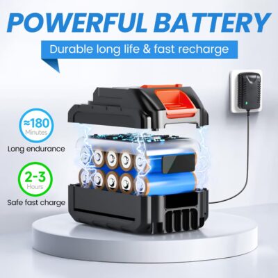 Cordless Pressure Washer 21V x2 batteries , Cordless Power Washer Battery Powered, Portable Pressure Washer w/ 6-in-1 Nozzle, Soap Container, Charger Included - Image 4